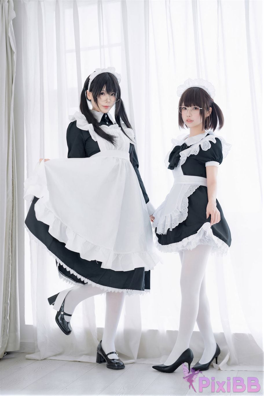 Cosplayer Senior Sister Xuan Xiao One hundred thousand precious volts double maid PixiBB.COM 017