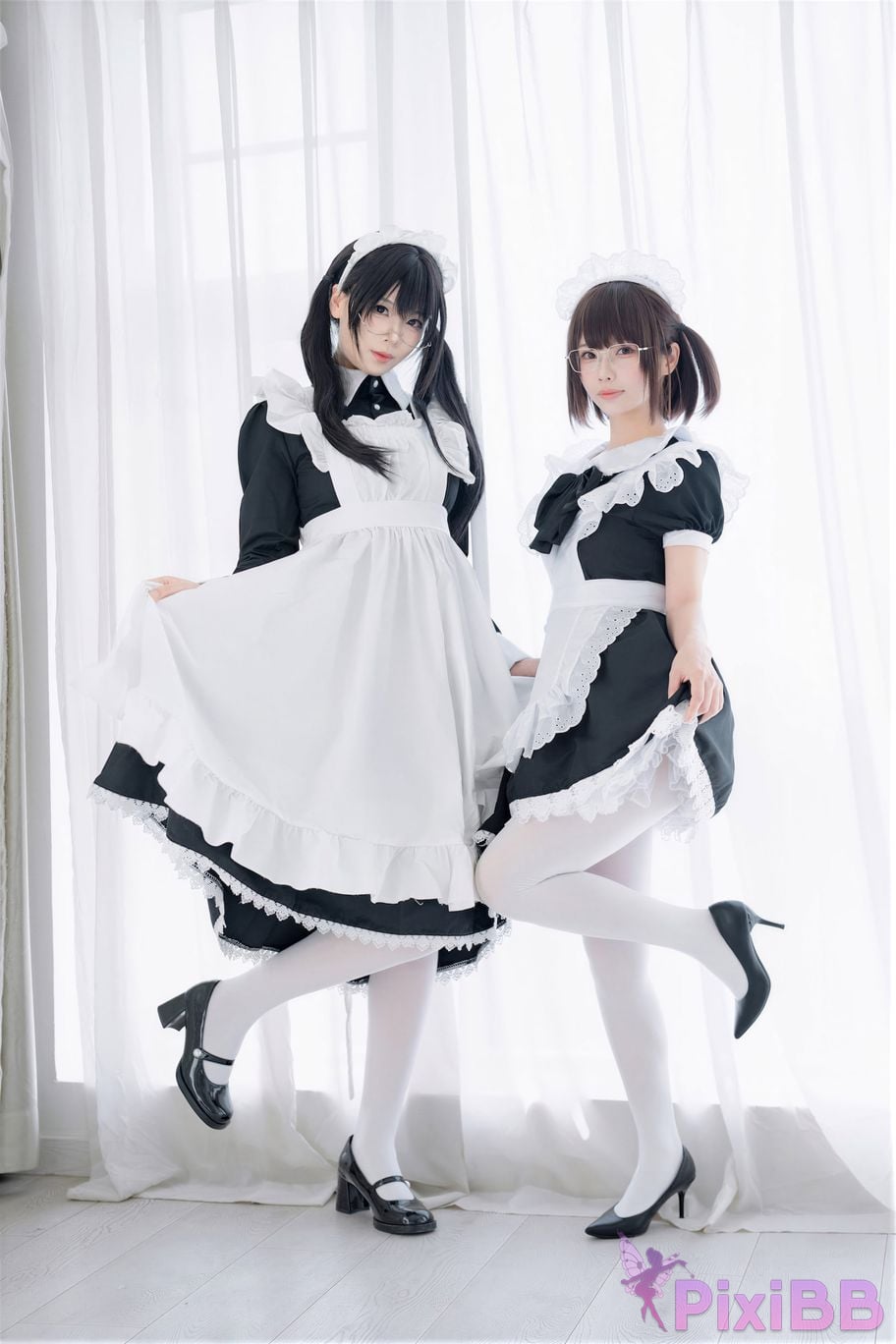 Cosplayer Senior Sister Xuan Xiao One hundred thousand precious volts double maid PixiBB.COM 034