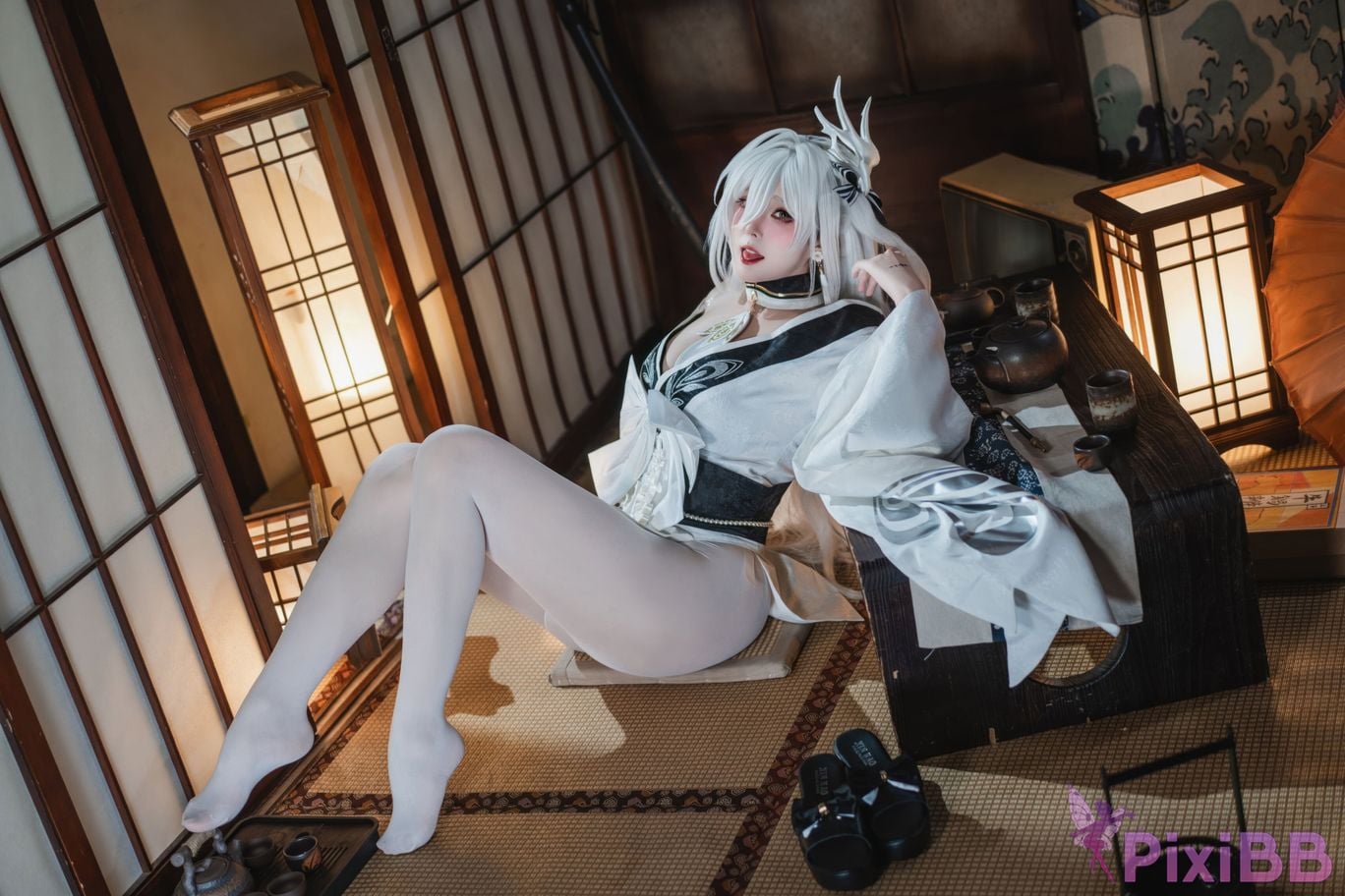 Cosplayer Natsuko Xia Xiazi azur lane Bai Feng kimono PixiBB.COM 026