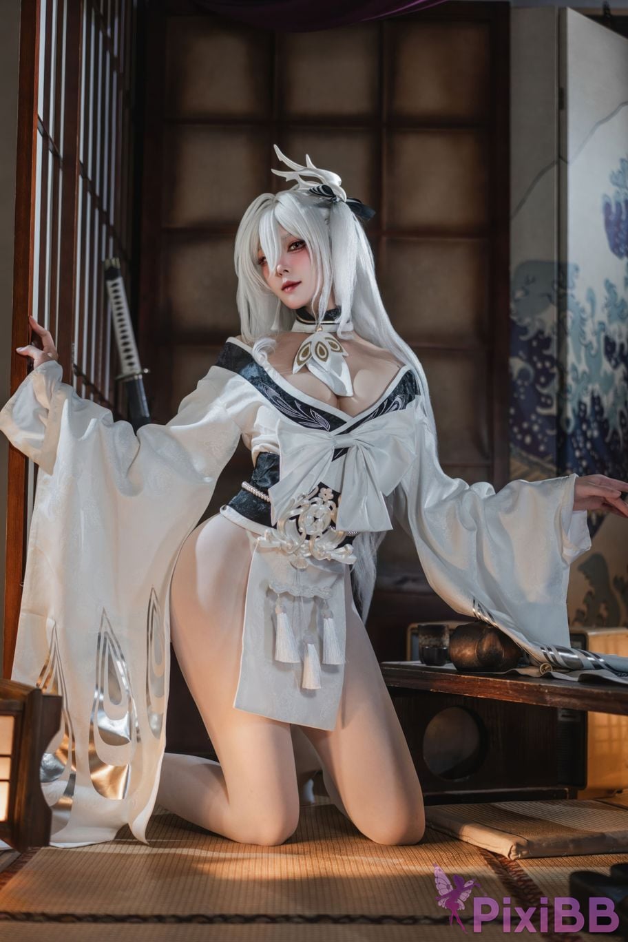 Cosplayer Natsuko Xia Xiazi azur lane Bai Feng kimono PixiBB.COM 056