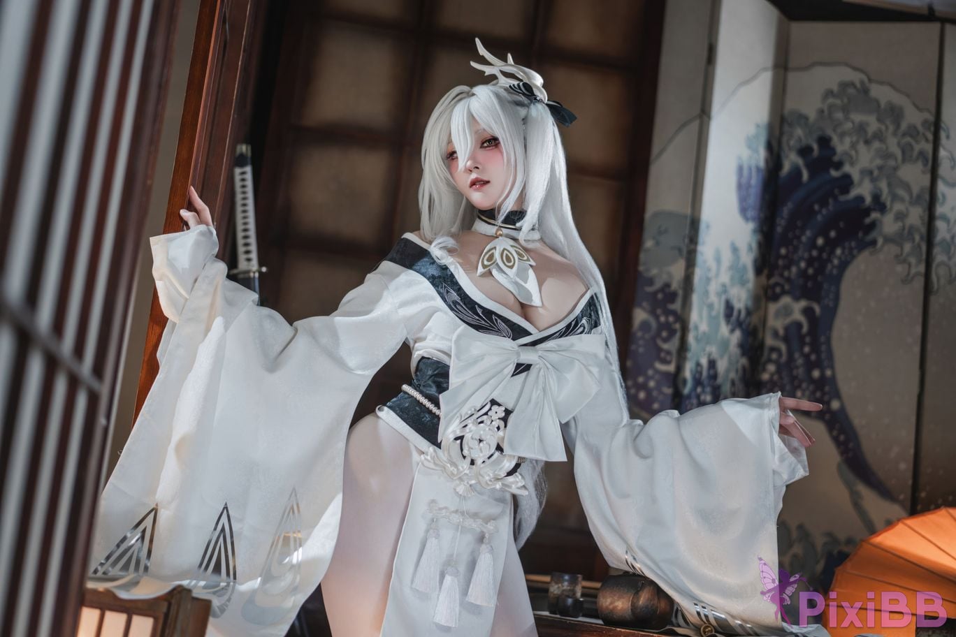 Cosplayer Natsuko Xia Xiazi azur lane Bai Feng kimono PixiBB.COM 067