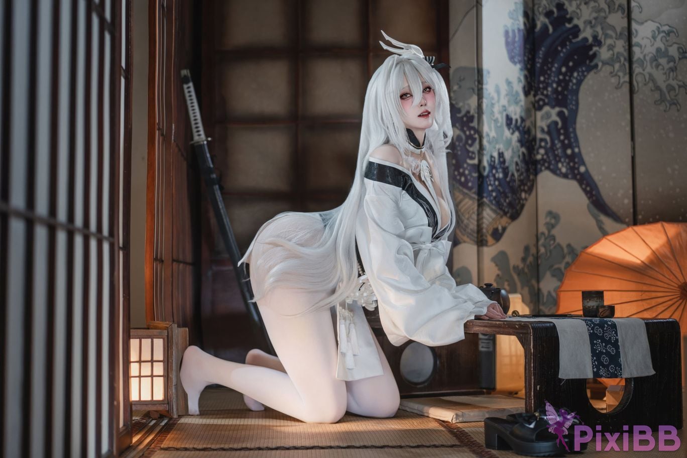Cosplayer Natsuko Xia Xiazi azur lane Bai Feng kimono PixiBB.COM 087