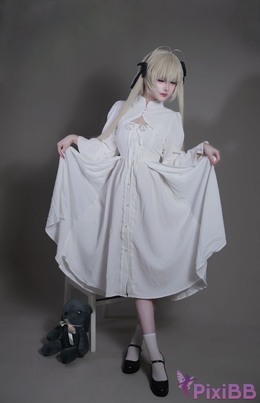 Cosplayer you ai Youmeko emptiness of fate Kasugano Yuu white dress PixiBB.COM 023