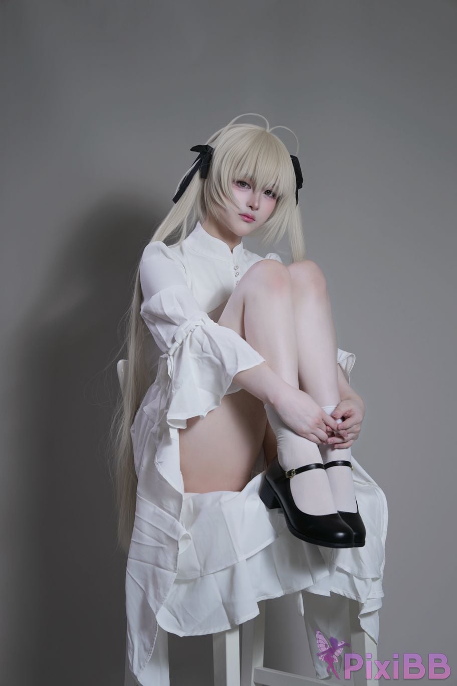 Cosplayer you ai Youmeko emptiness of fate Kasugano Yuu white dress PixiBB.COM 040