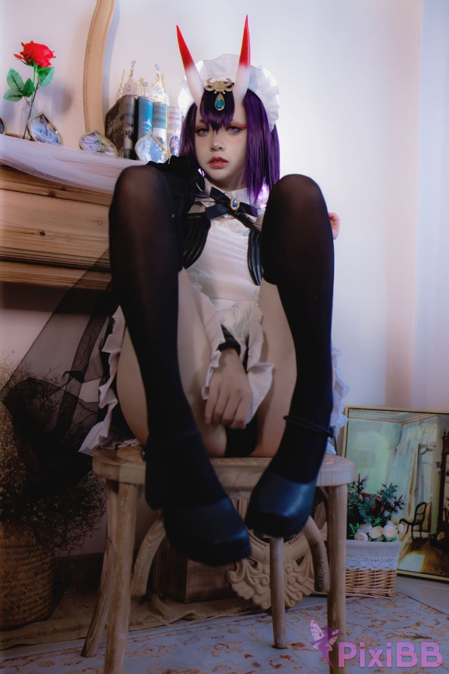 Cosplayer crazy cat ss Drinking girl maid PixiBB.COM 008