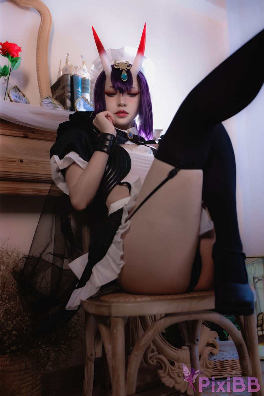 Cosplayer crazy cat ss Drinking girl maid PixiBB.COM 009