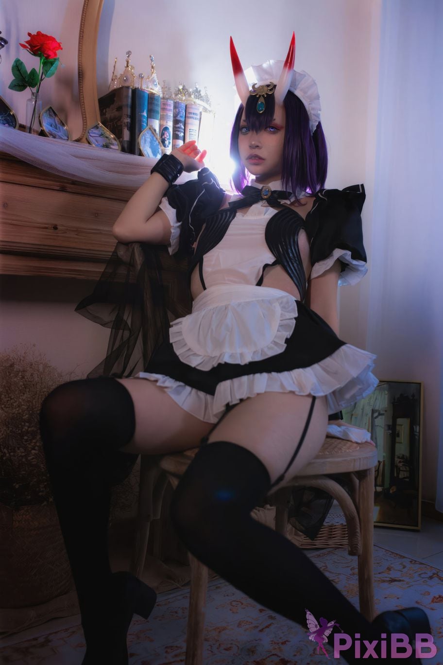 Cosplayer crazy cat ss Drinking girl maid PixiBB.COM 011