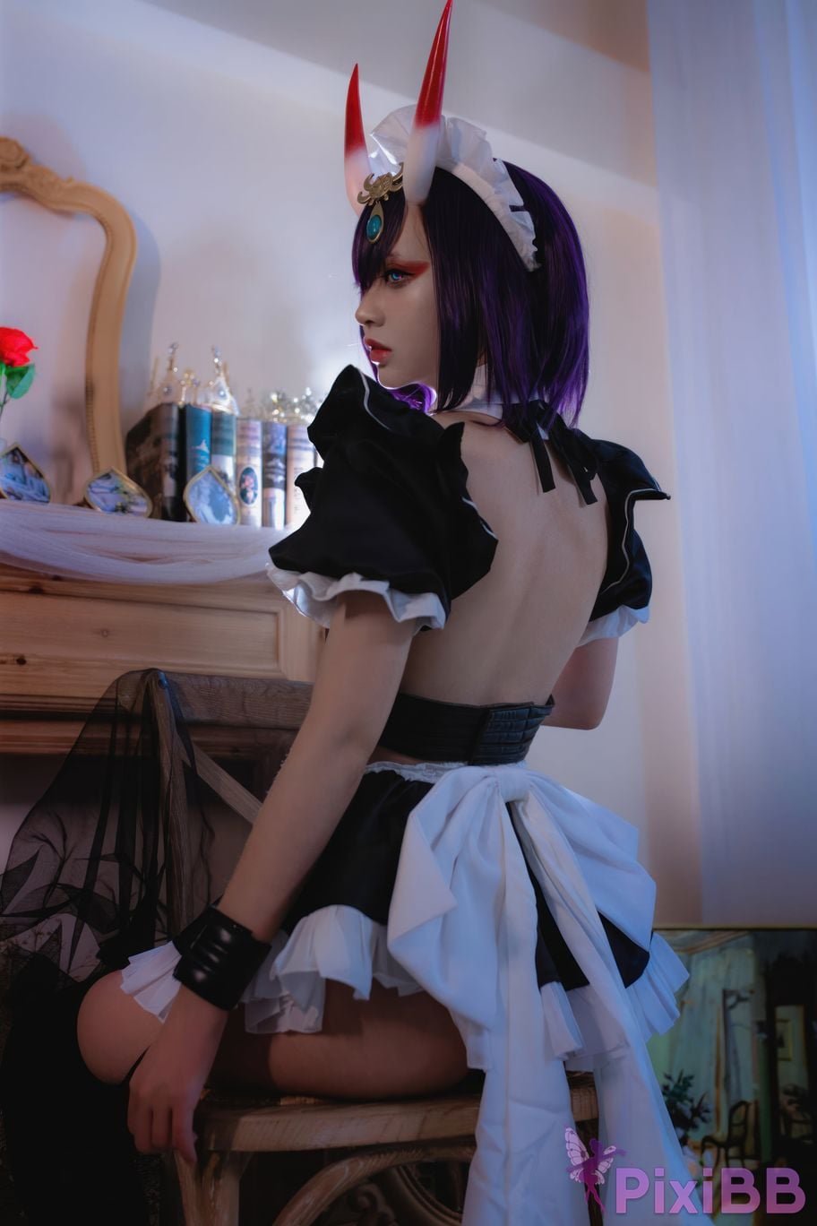 Cosplayer crazy cat ss Drinking girl maid PixiBB.COM 012