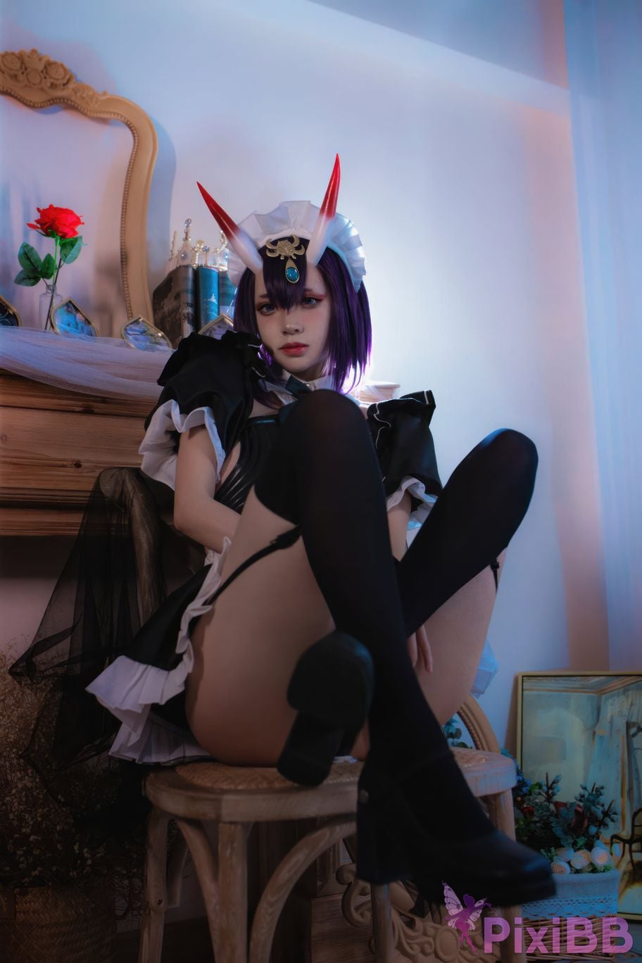 Cosplayer crazy cat ss Drinking girl maid PixiBB.COM 015