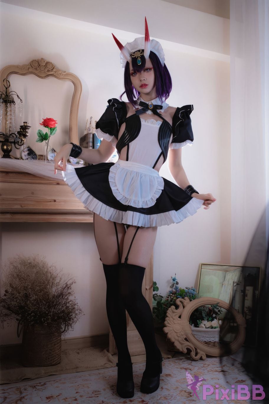 Cosplayer crazy cat ss Drinking girl maid PixiBB.COM 021