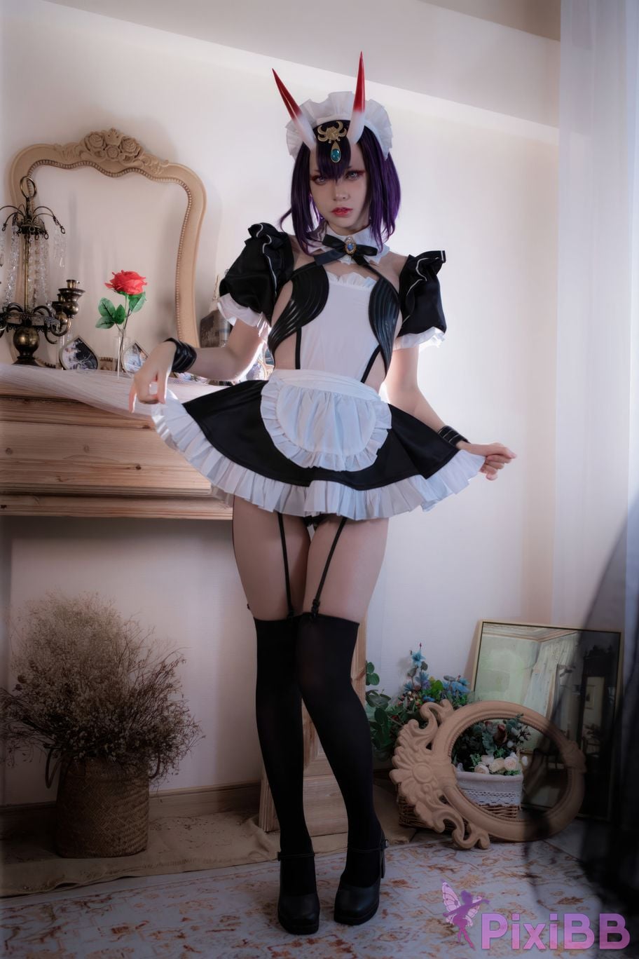 Cosplayer crazy cat ss Drinking girl maid PixiBB.COM 022