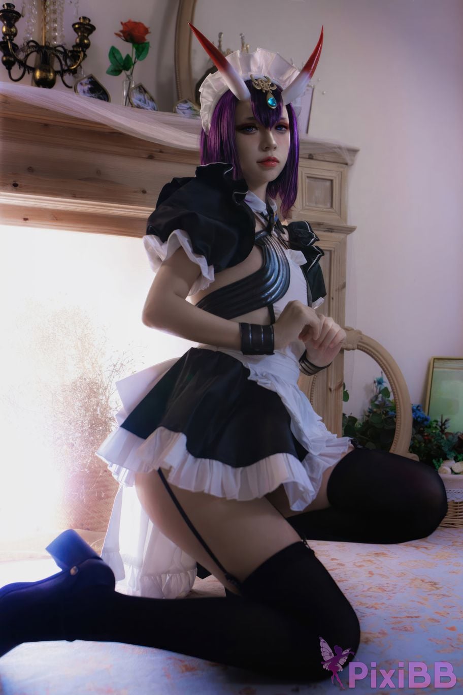 Cosplayer crazy cat ss Drinking girl maid PixiBB.COM 029