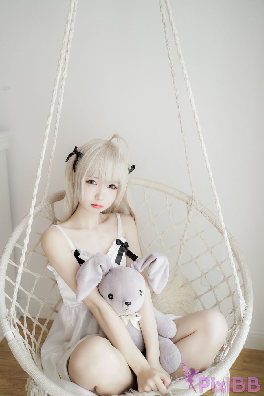 Cosplayer One hundred thousand precious volts Qiongmei white dress PixiBB.COM 001