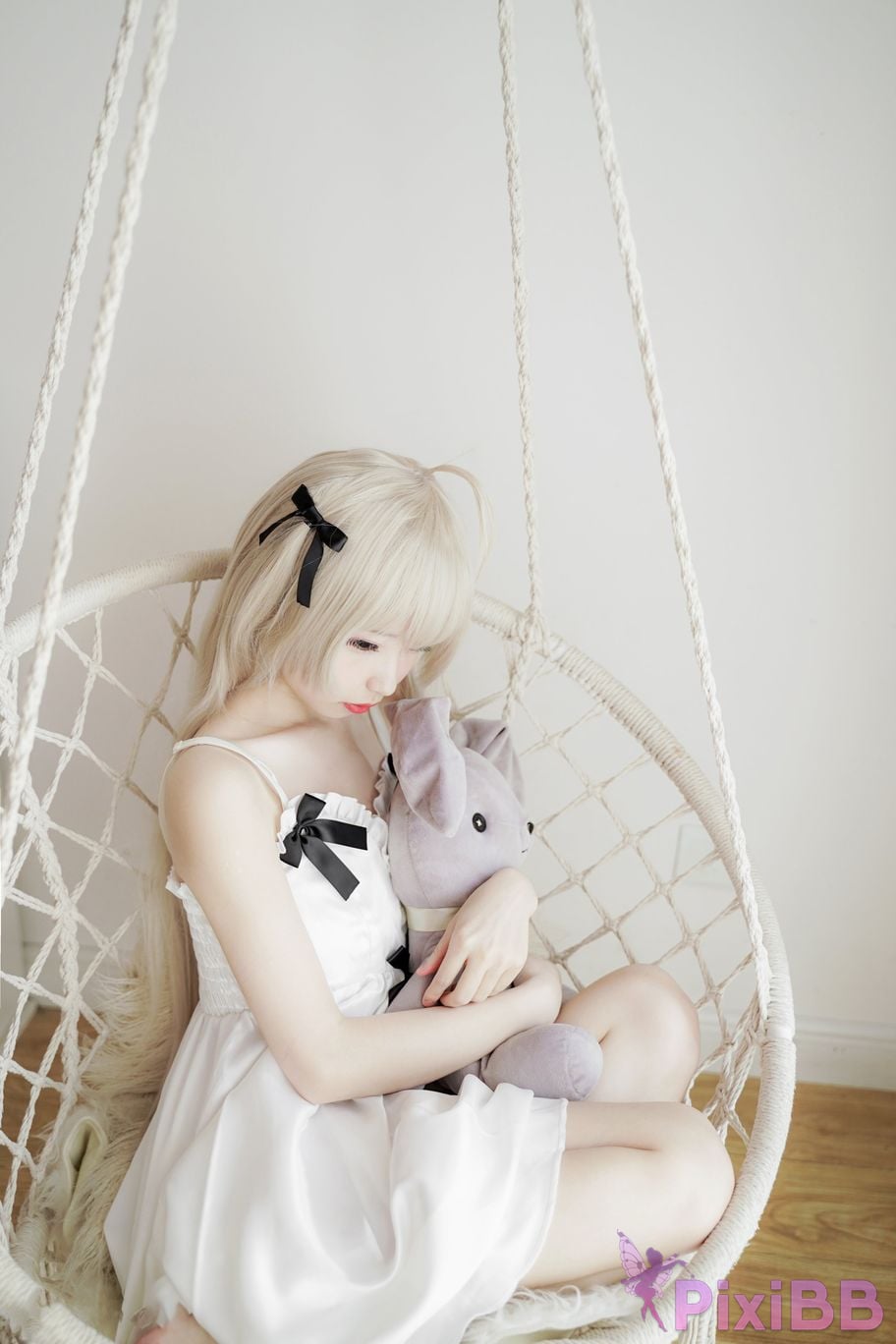 Cosplayer One hundred thousand precious volts Qiongmei white dress PixiBB.COM 002