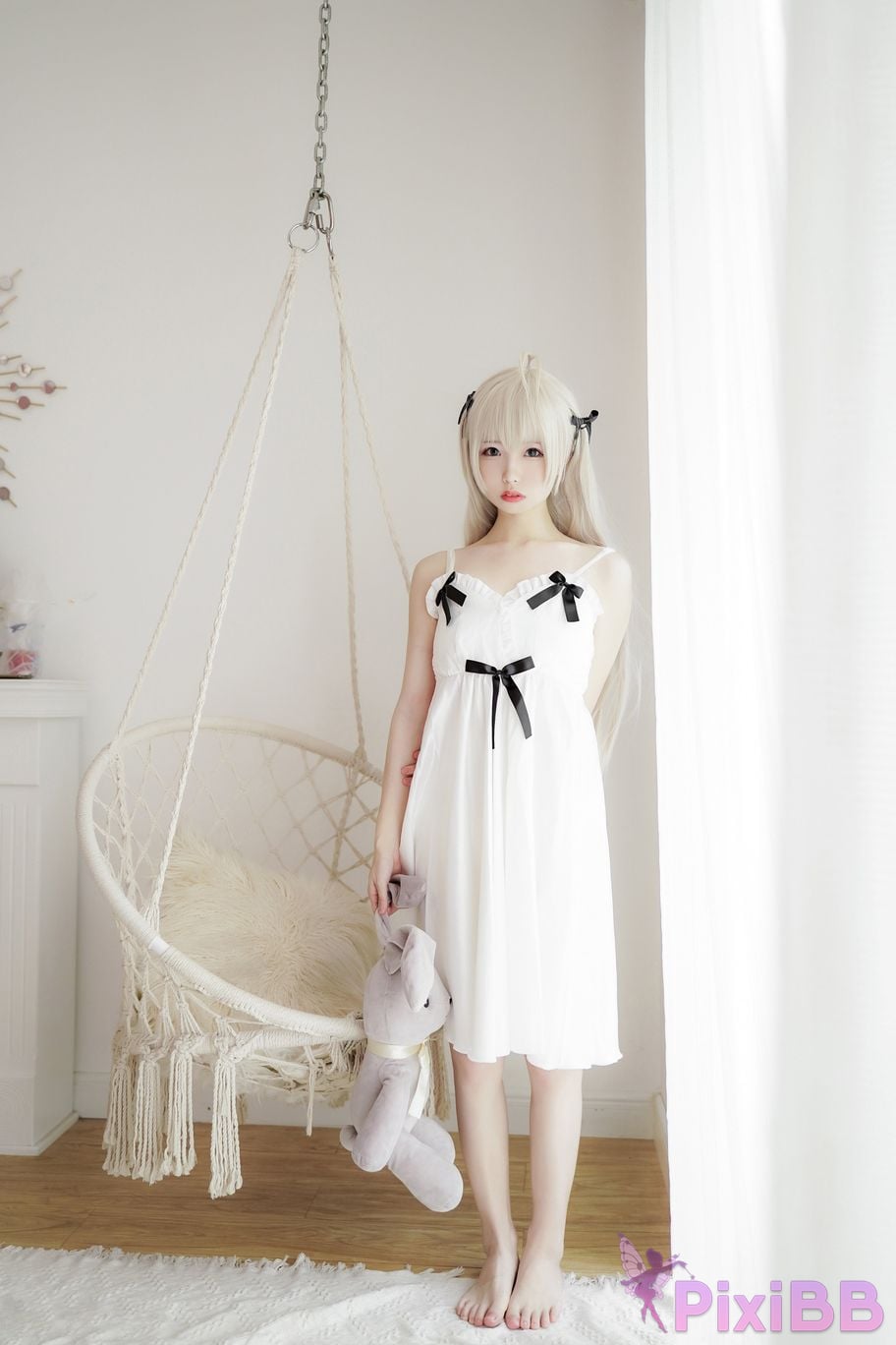 Cosplayer One hundred thousand precious volts Qiongmei white dress PixiBB.COM 005