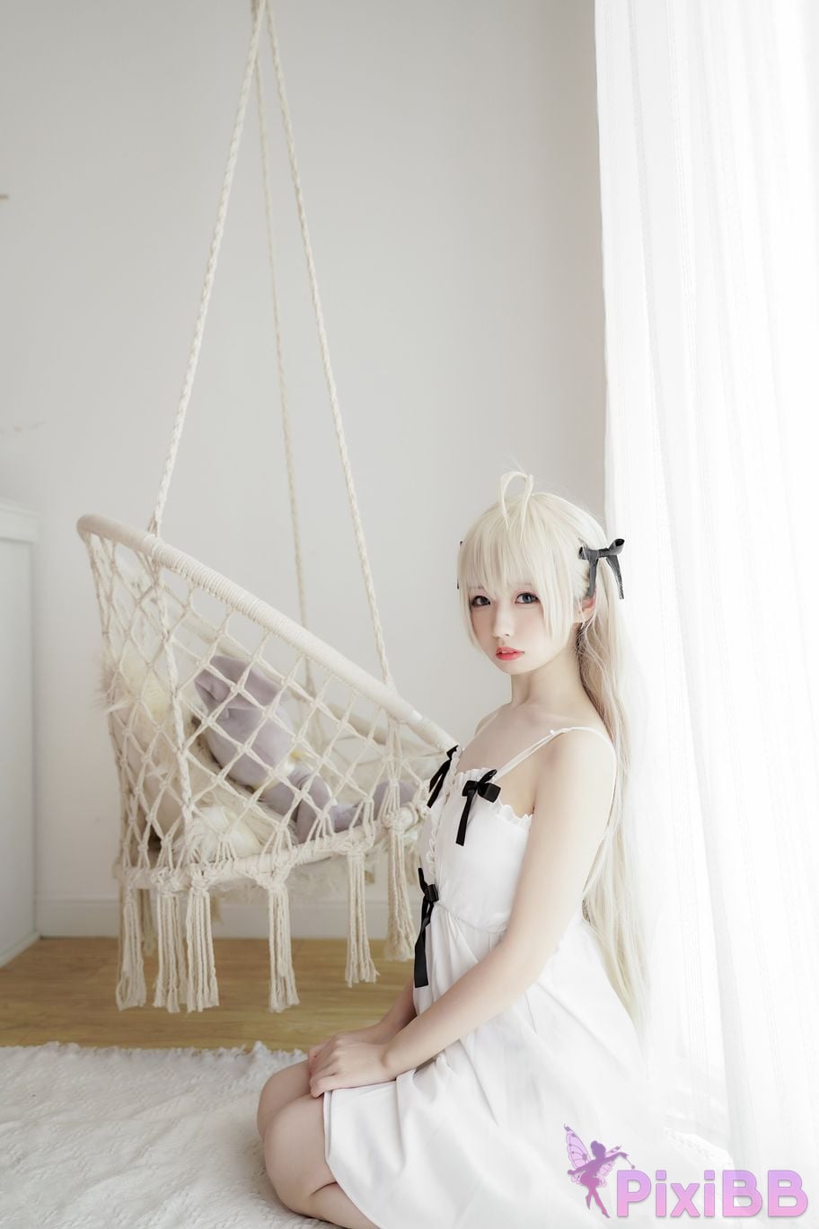 Cosplayer One hundred thousand precious volts Qiongmei white dress PixiBB.COM 006