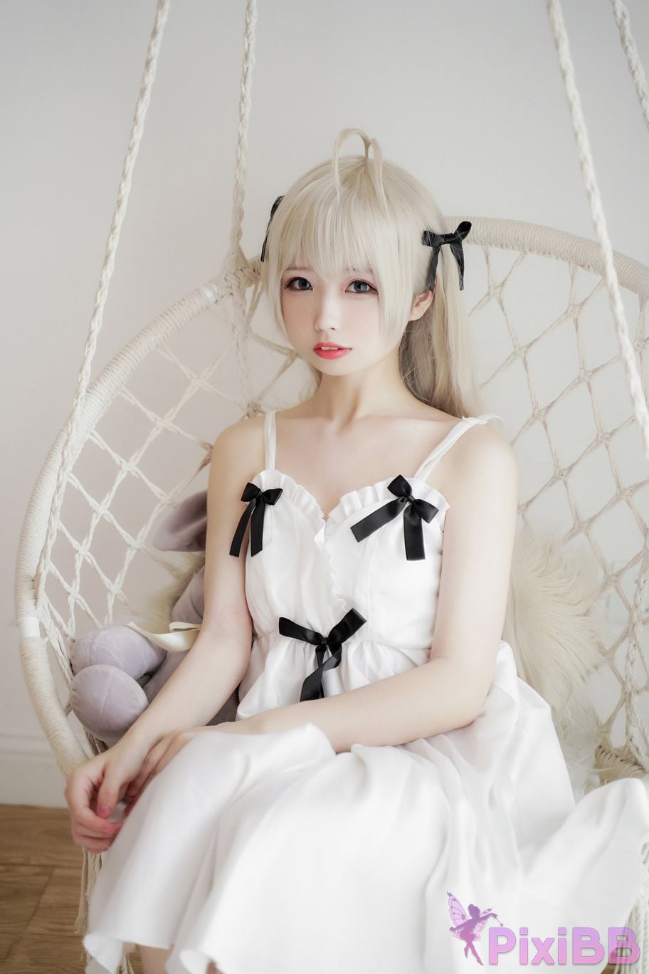 Cosplayer One hundred thousand precious volts Qiongmei white dress PixiBB.COM 012