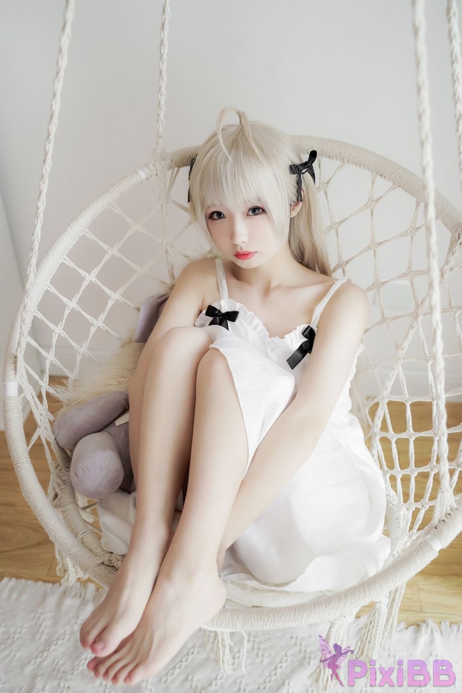 Cosplayer One hundred thousand precious volts Qiongmei white dress PixiBB.COM 013