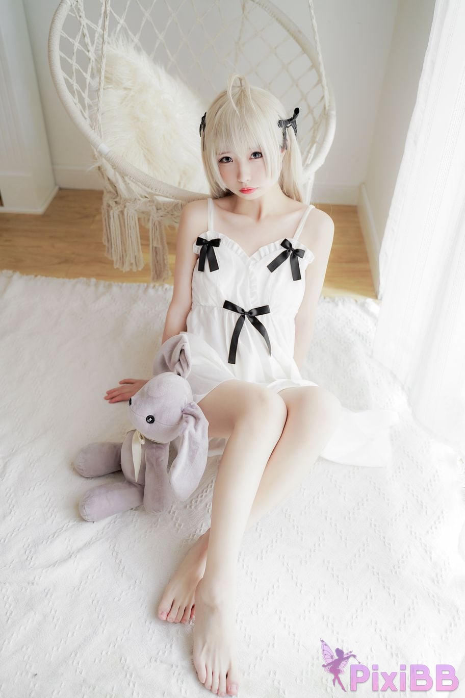 Cosplayer One hundred thousand precious volts Qiongmei white dress PixiBB.COM 017