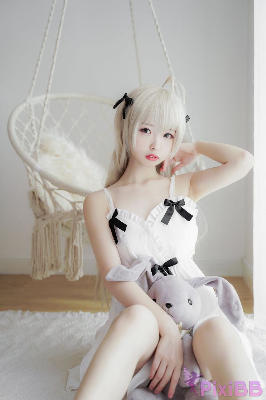Cosplayer One hundred thousand precious volts Qiongmei white dress PixiBB.COM 018