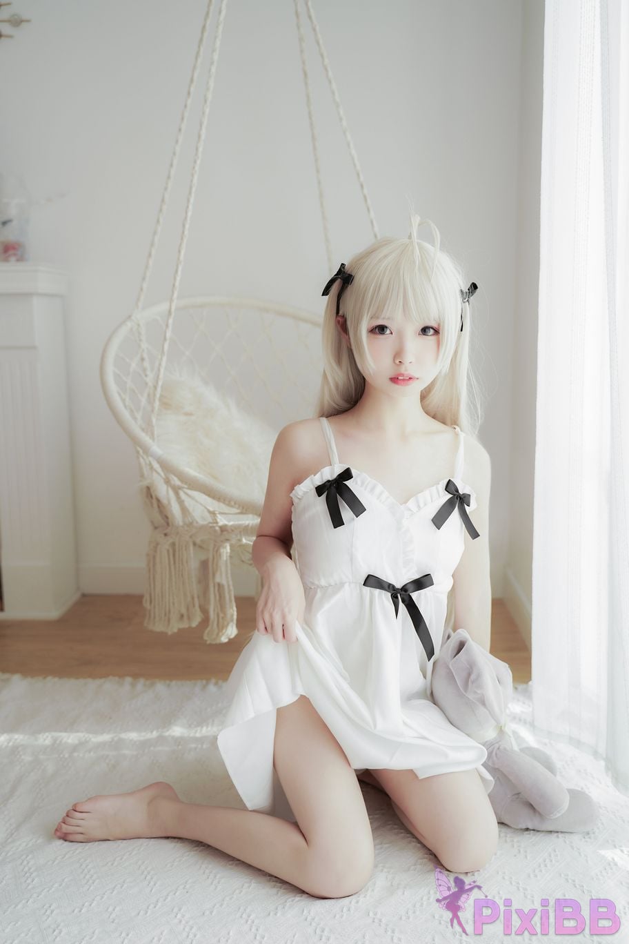 Cosplayer One hundred thousand precious volts Qiongmei white dress PixiBB.COM 020