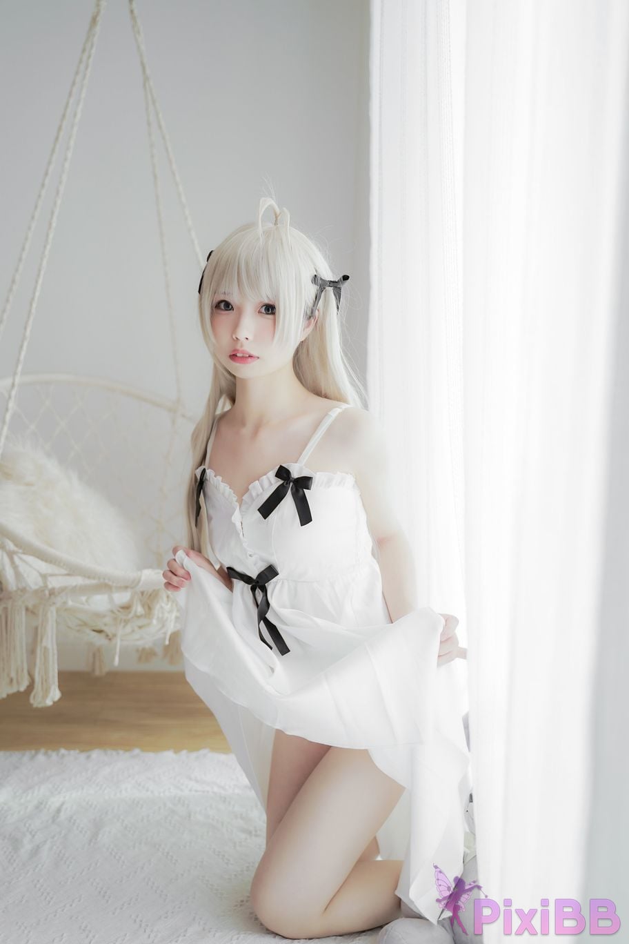 Cosplayer One hundred thousand precious volts Qiongmei white dress PixiBB.COM 021