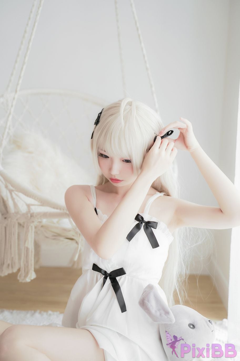 Cosplayer One hundred thousand precious volts Qiongmei white dress PixiBB.COM 022