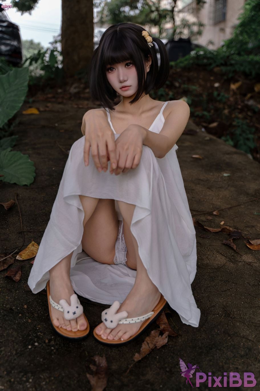 Cosplayer Qiqi be good Encounter on a rainy day PixiBB.COM 034