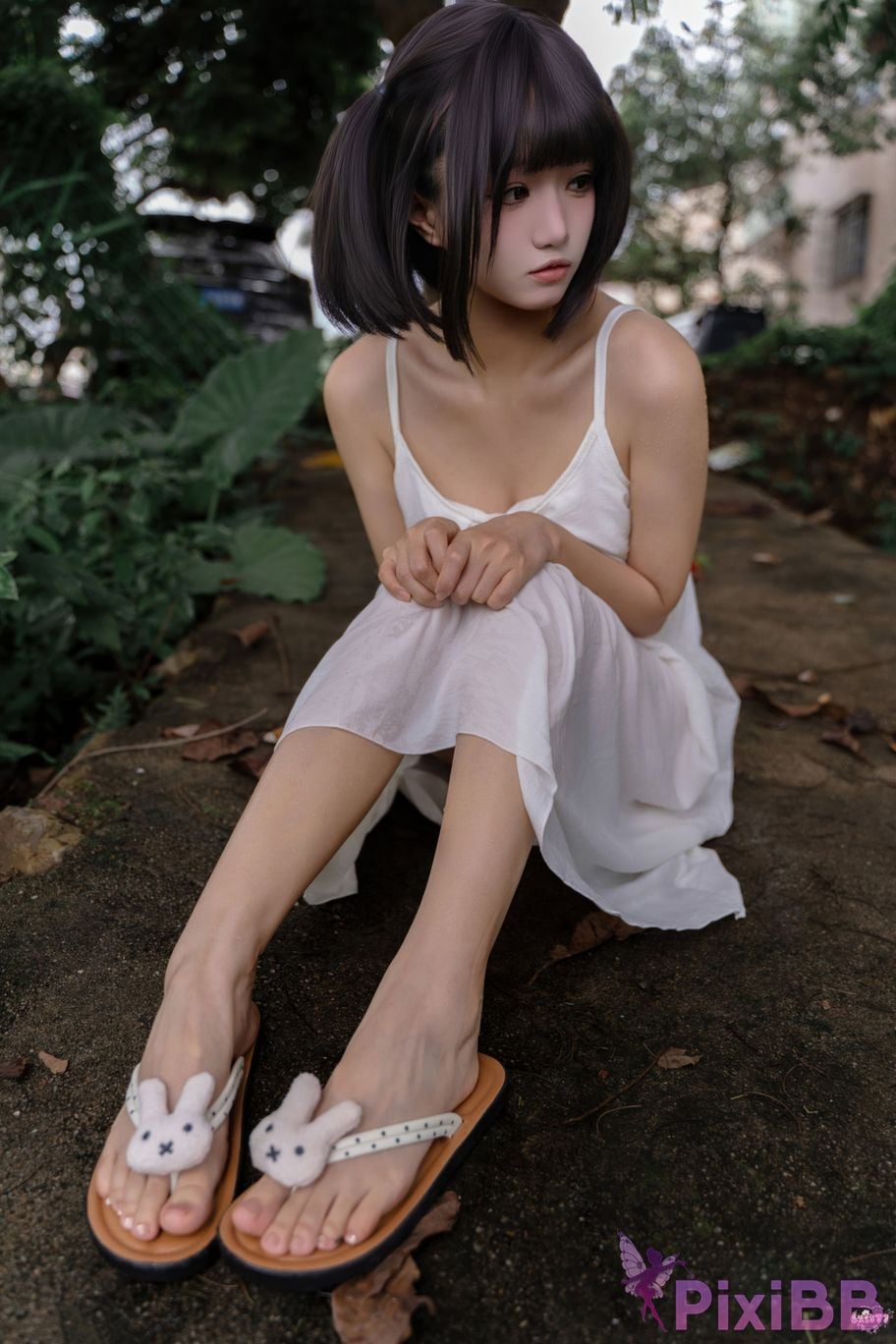 Cosplayer Qiqi be good Encounter on a rainy day PixiBB.COM 036