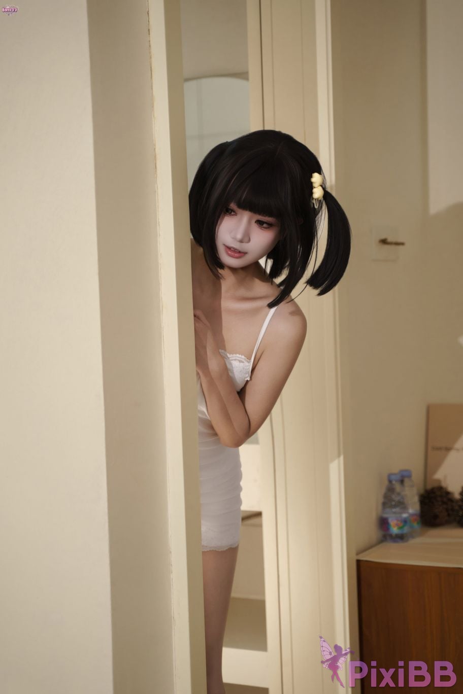Cosplayer Qiqi be good Encounter on a rainy day PixiBB.COM 078