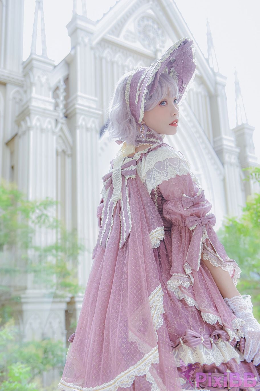 Cosplayer Ely eee ElyEE child Lilac Courtyard garden PixiBB.COM 045
