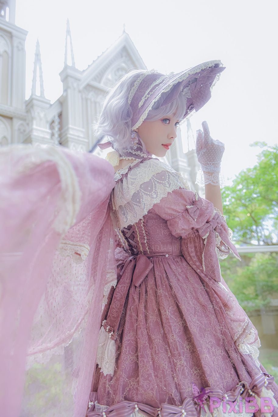 Cosplayer Ely eee ElyEE child Lilac Courtyard garden PixiBB.COM 046