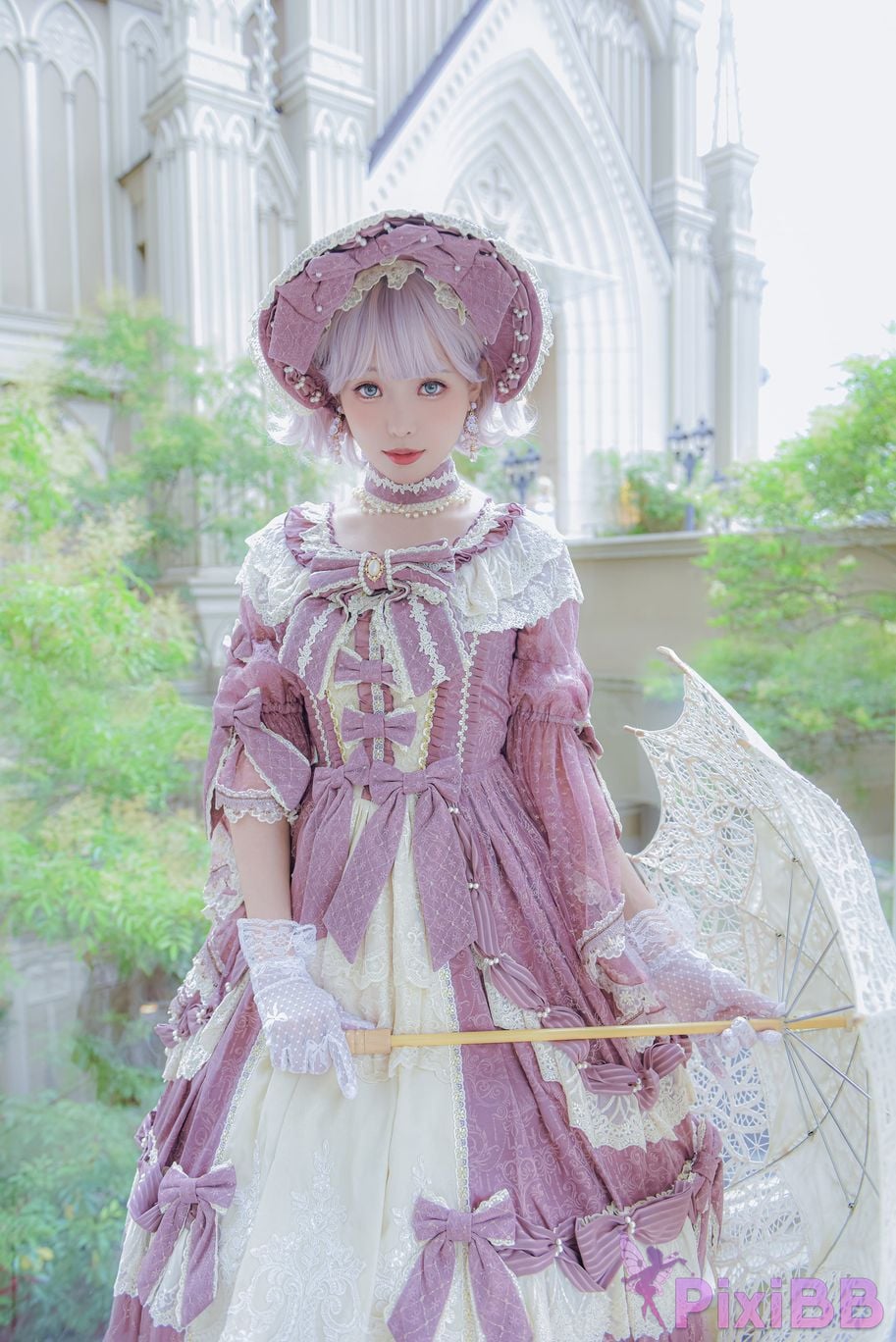 Cosplayer Ely eee ElyEE child Lilac Courtyard garden PixiBB.COM 047