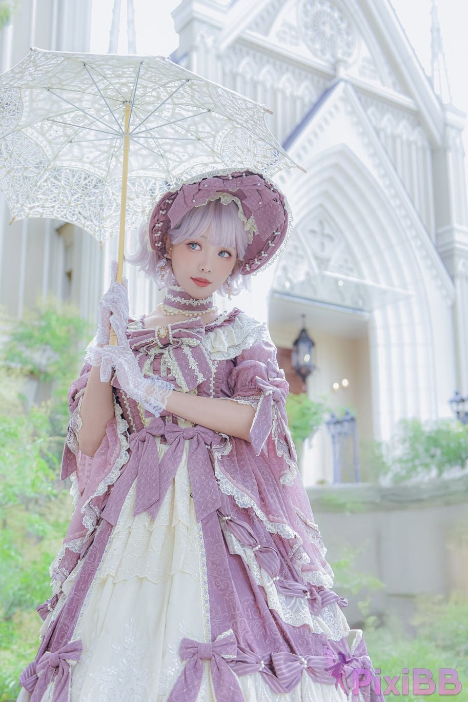 Cosplayer Ely eee ElyEE child Lilac Courtyard garden PixiBB.COM 048