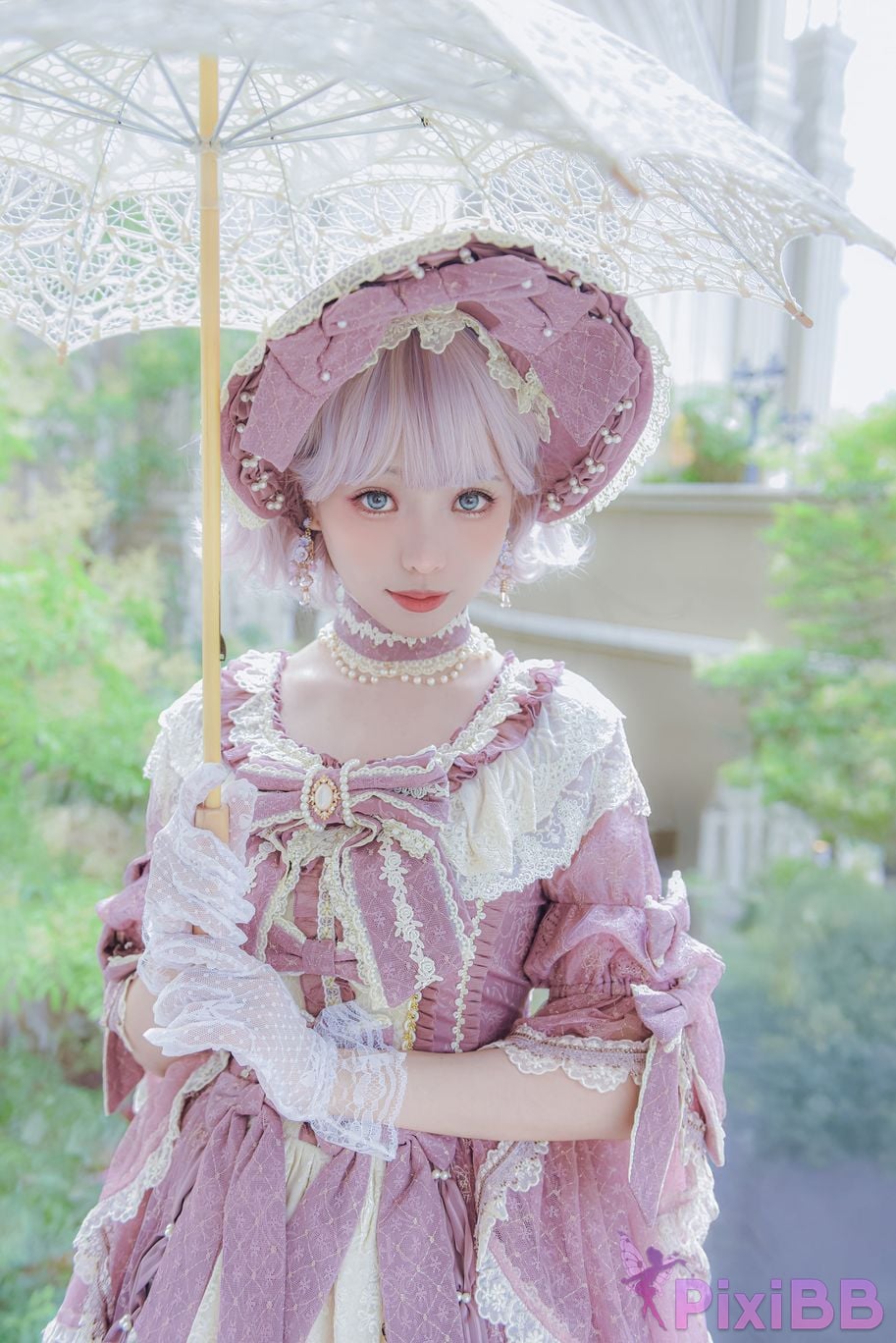 Cosplayer Ely eee ElyEE child Lilac Courtyard garden PixiBB.COM 049