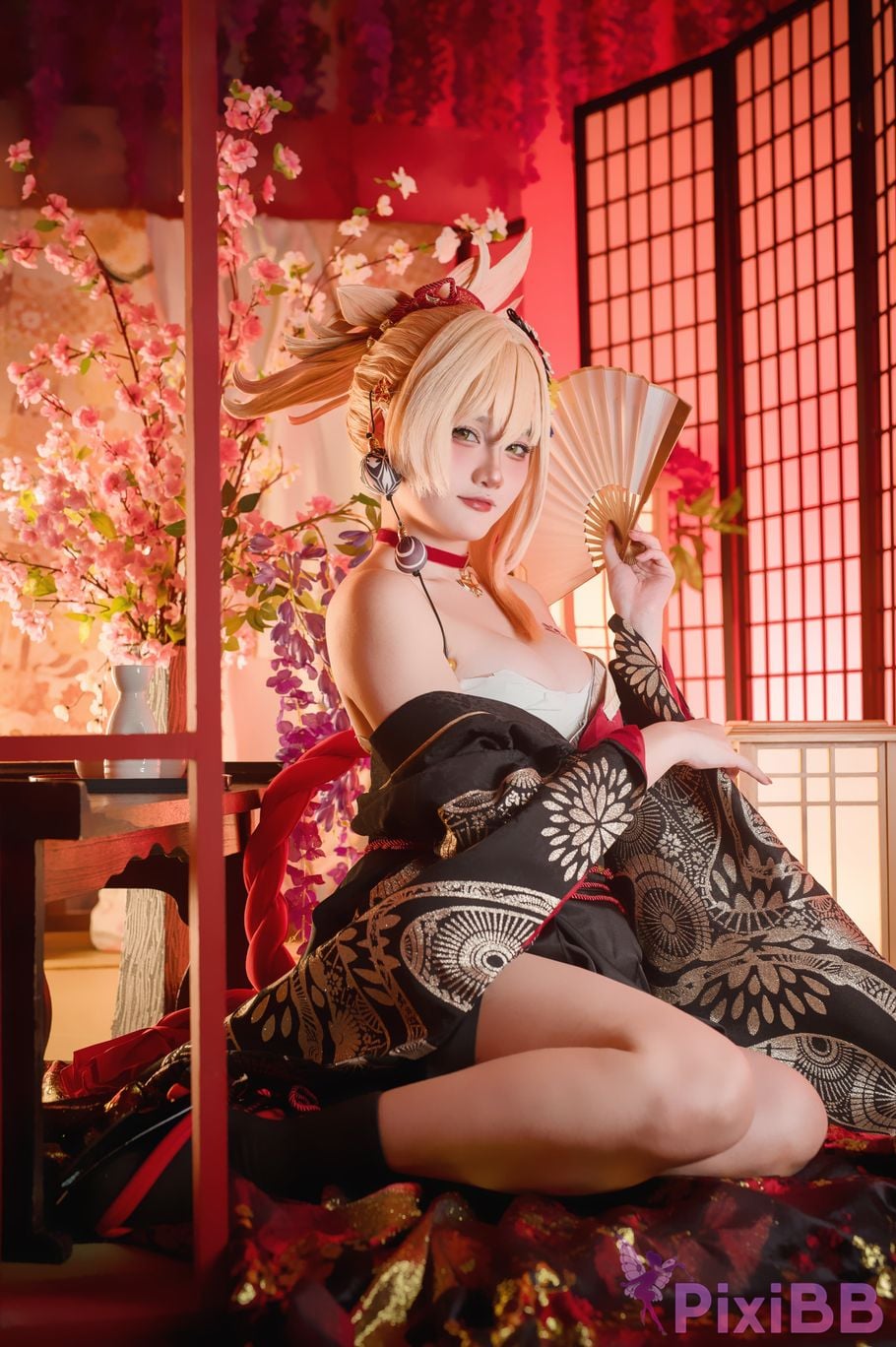 Cosplayer Xiaoyukiko small fish Yoimiya Yukata PixiBB.COM 001