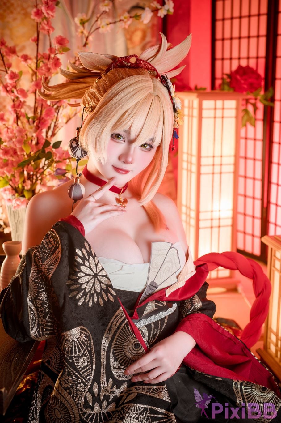 Cosplayer Xiaoyukiko small fish Yoimiya Yukata PixiBB.COM 010