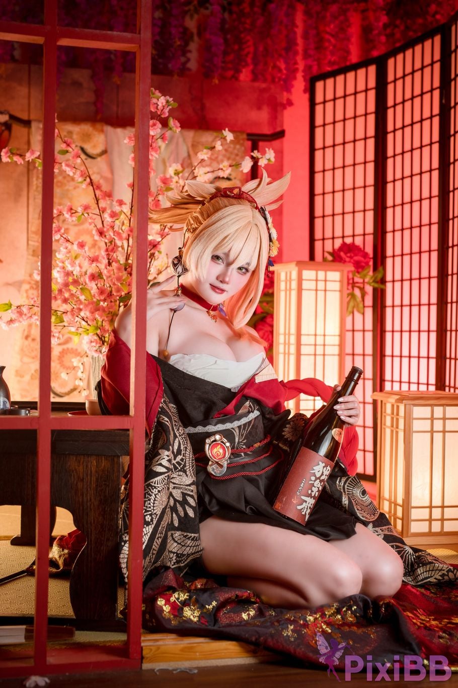 Cosplayer Xiaoyukiko small fish Yoimiya Yukata PixiBB.COM 015