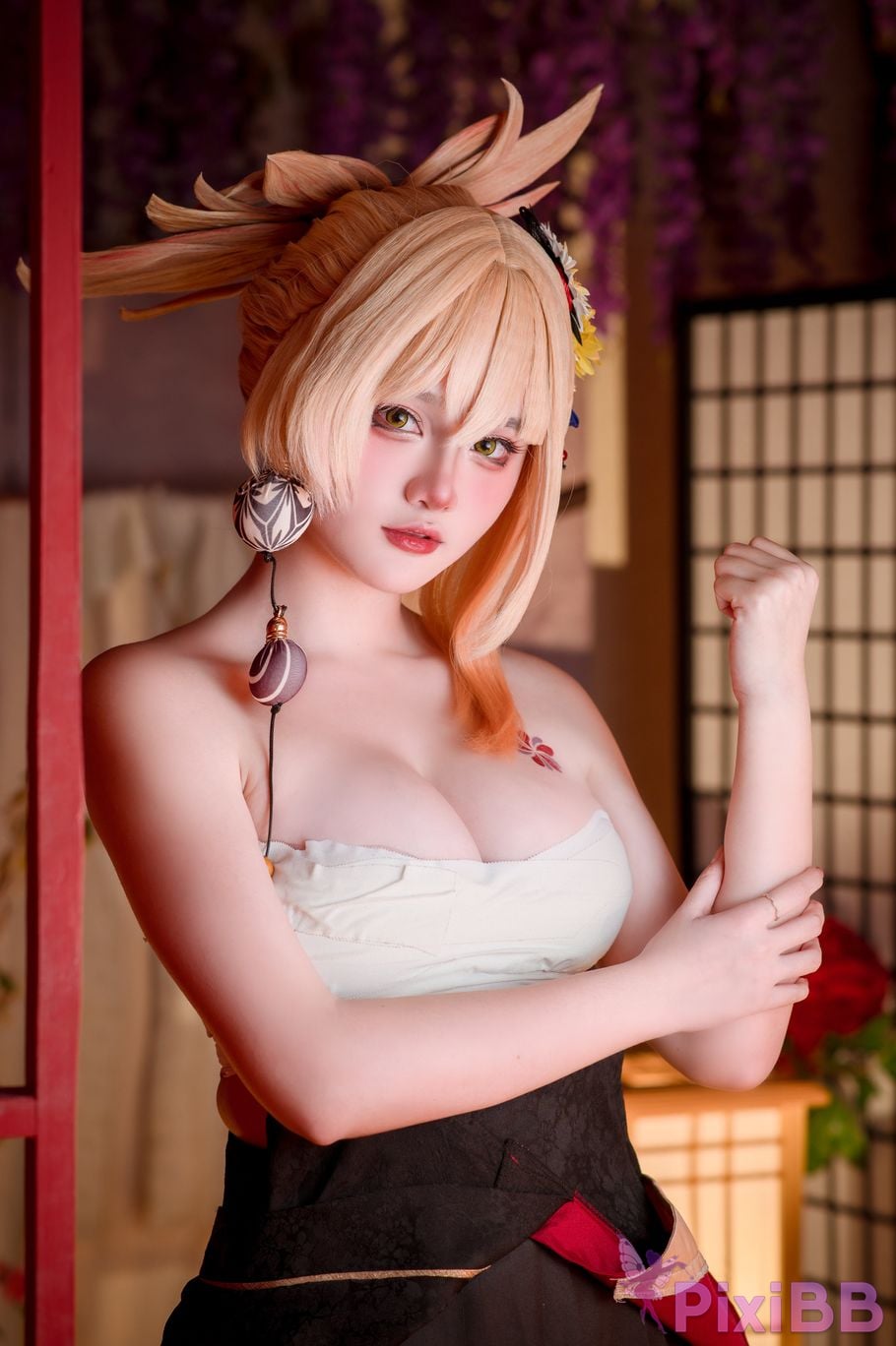 Cosplayer Xiaoyukiko small fish Yoimiya Yukata PixiBB.COM 021