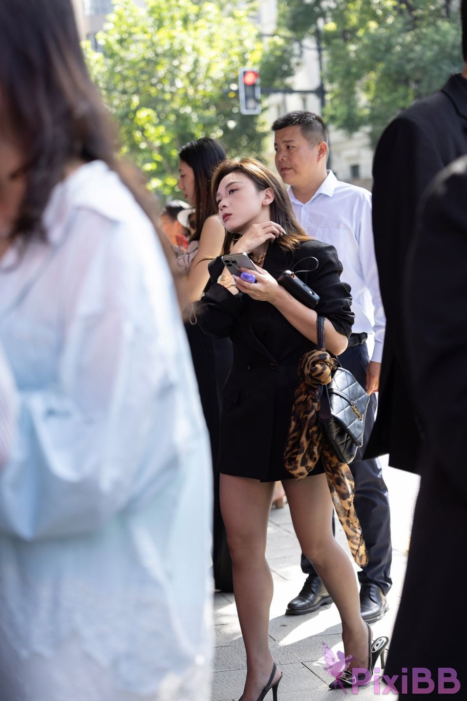 Featured Street Photography Works No.5683 Leopard print black silk high heels PixiBB.COM 005