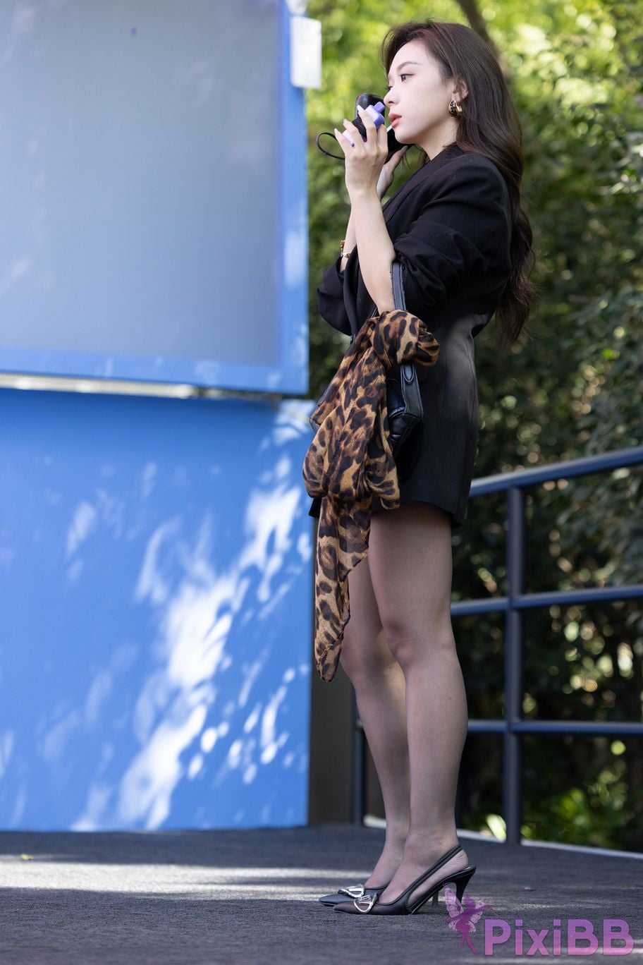 Featured Street Photography Works No.5683 Leopard print black silk high heels PixiBB.COM 124