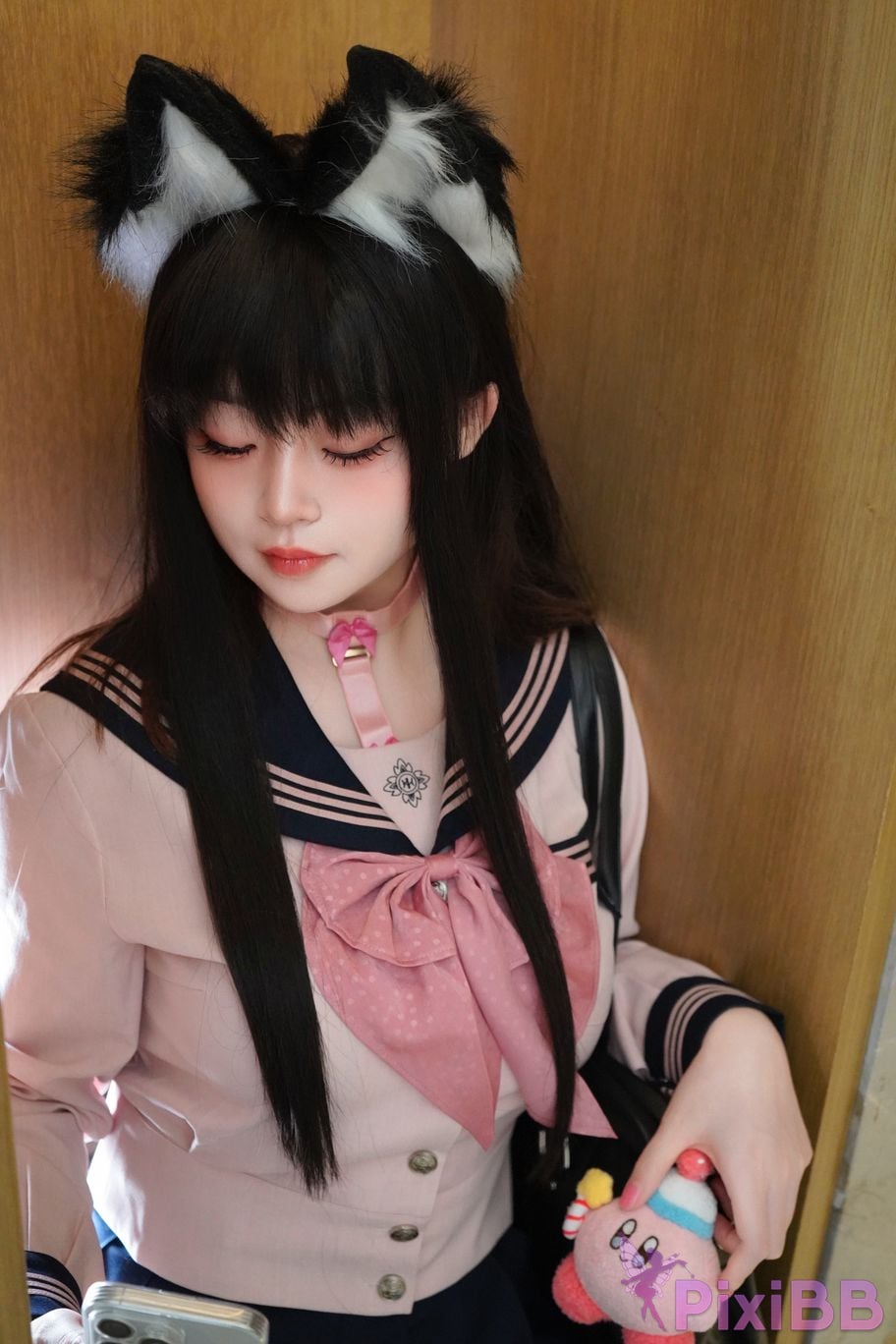 Cosplayer A cat in hat pink vanilla PixiBB.COM 149