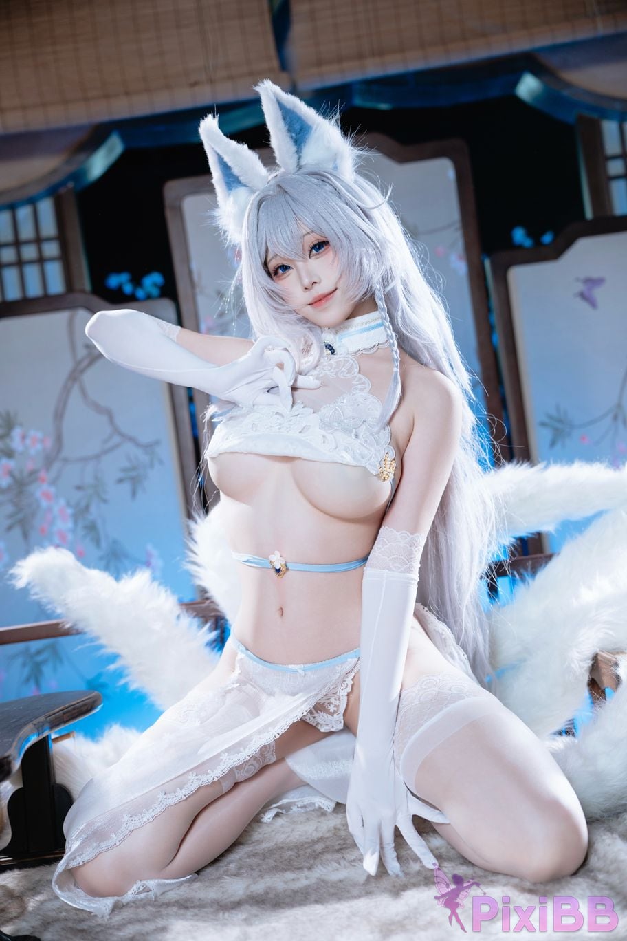 Cosplayer honey cat fur azur lane Shinano Down PixiBB.COM 005
