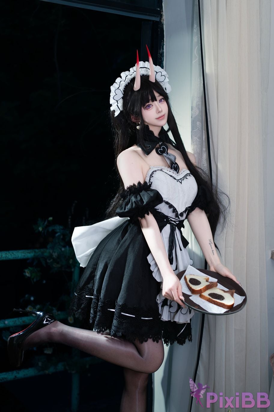 Cosplayer Futa Maeno azur lane Noshiro maid PixiBB.COM 016