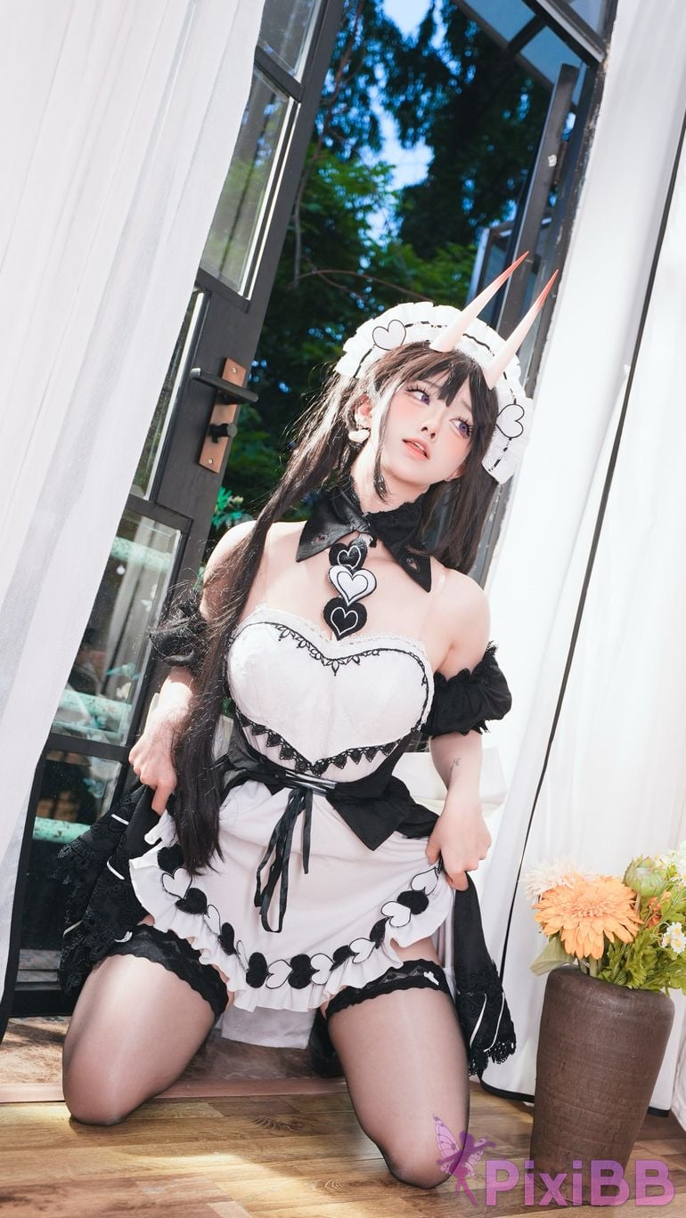Cosplayer Futa Maeno azur lane Noshiro maid PixiBB.COM 029
