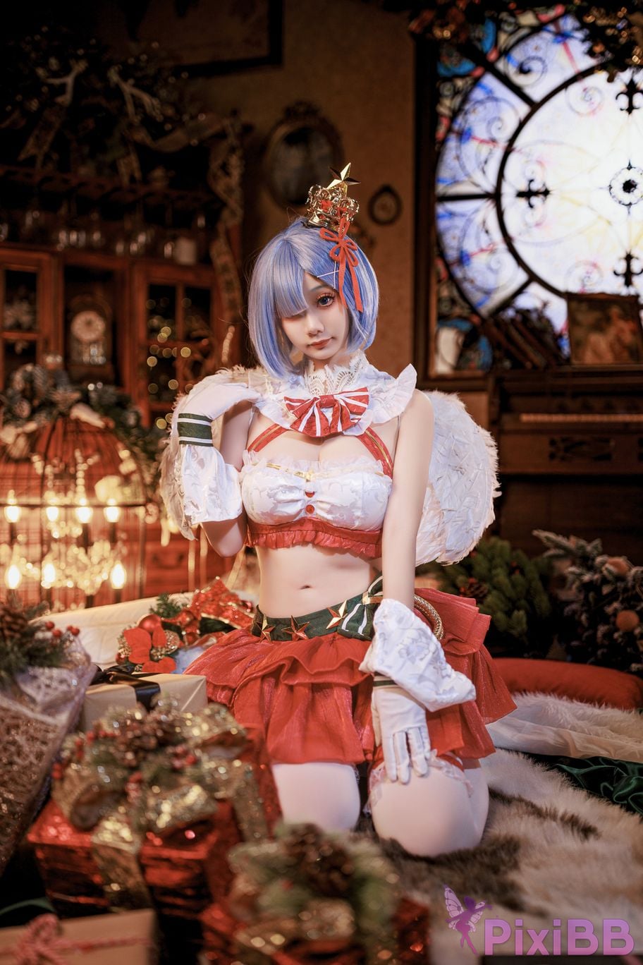 Cosplayer A Xuexue Christmas little angel Rem PixiBB.COM 007
