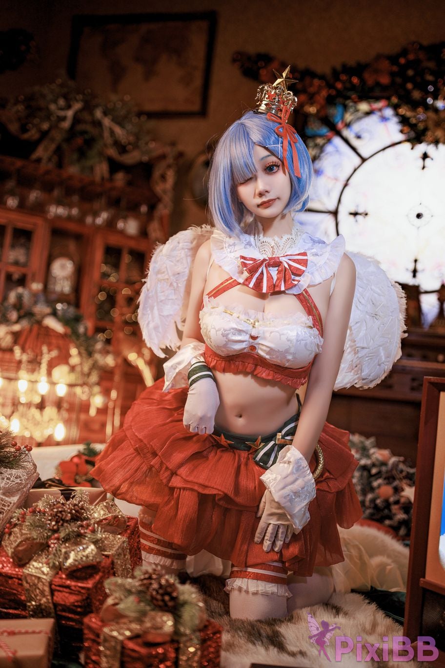 Cosplayer A Xuexue Christmas little angel Rem PixiBB.COM 009