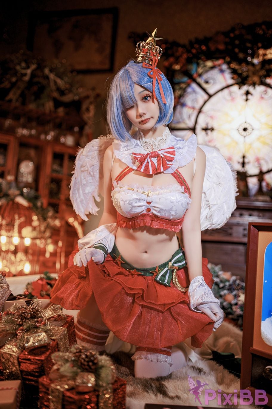 Cosplayer A Xuexue Christmas little angel Rem PixiBB.COM 010