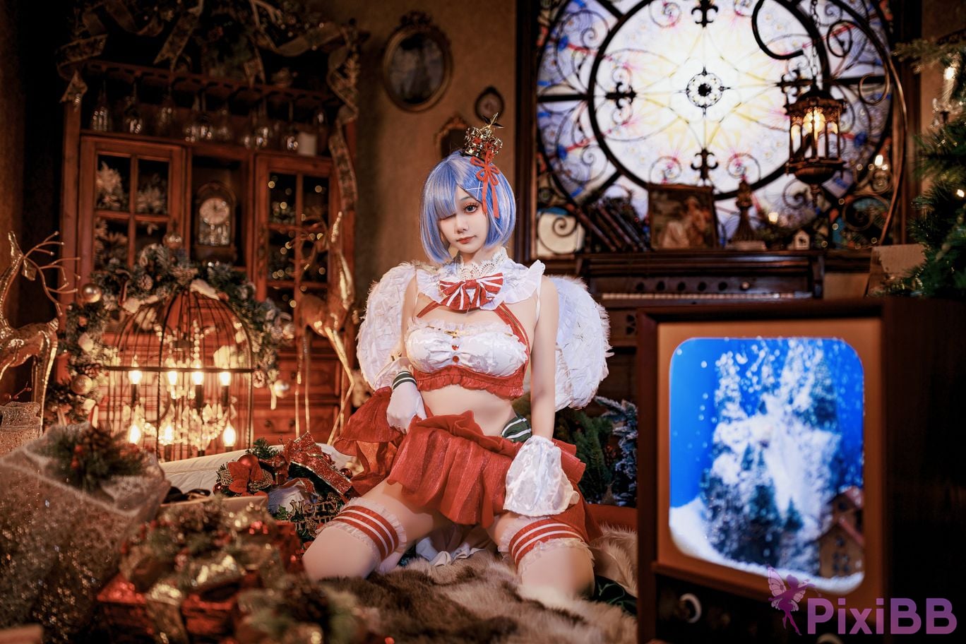Cosplayer A Xuexue Christmas little angel Rem PixiBB.COM 012