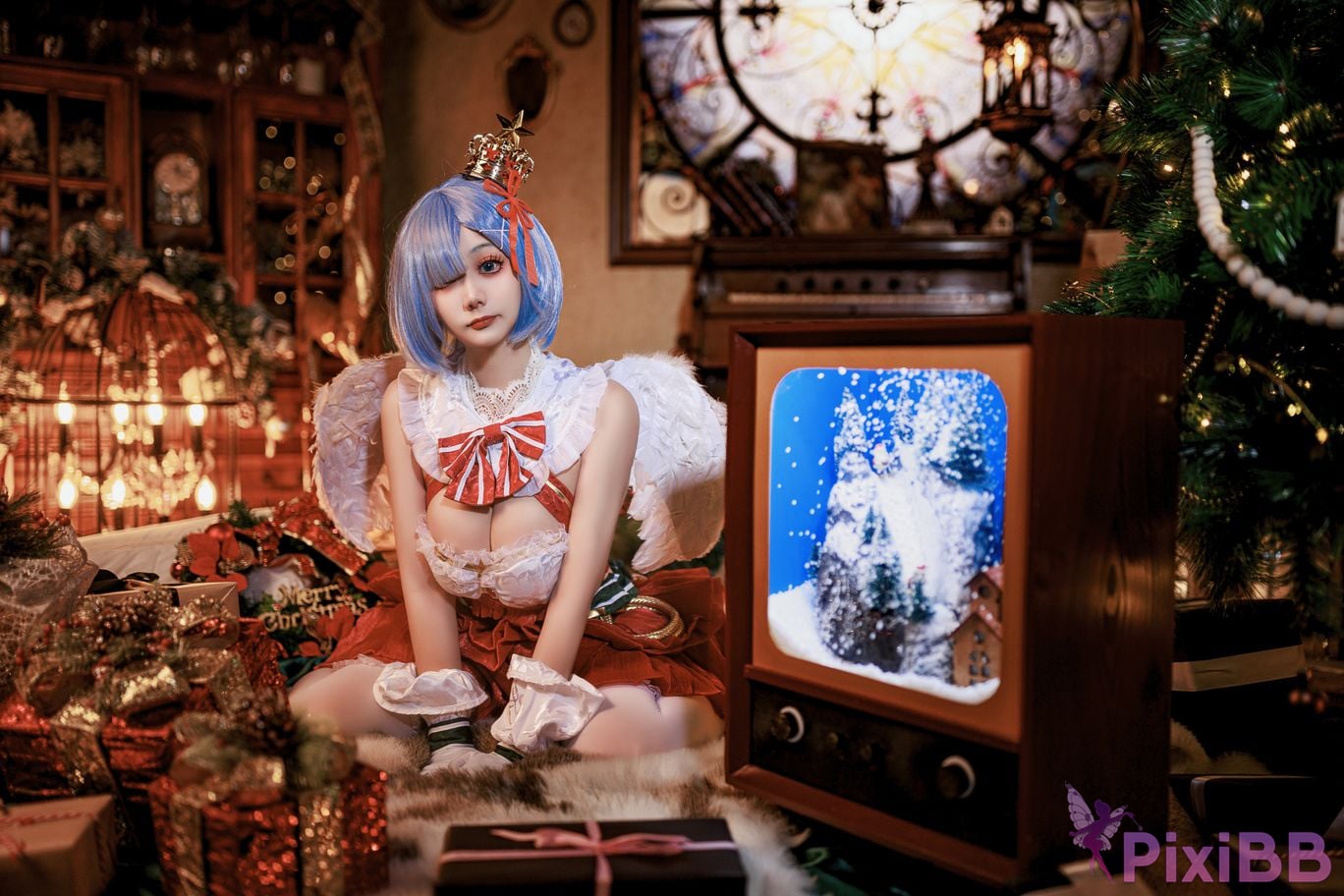 Cosplayer A Xuexue Christmas little angel Rem PixiBB.COM 013